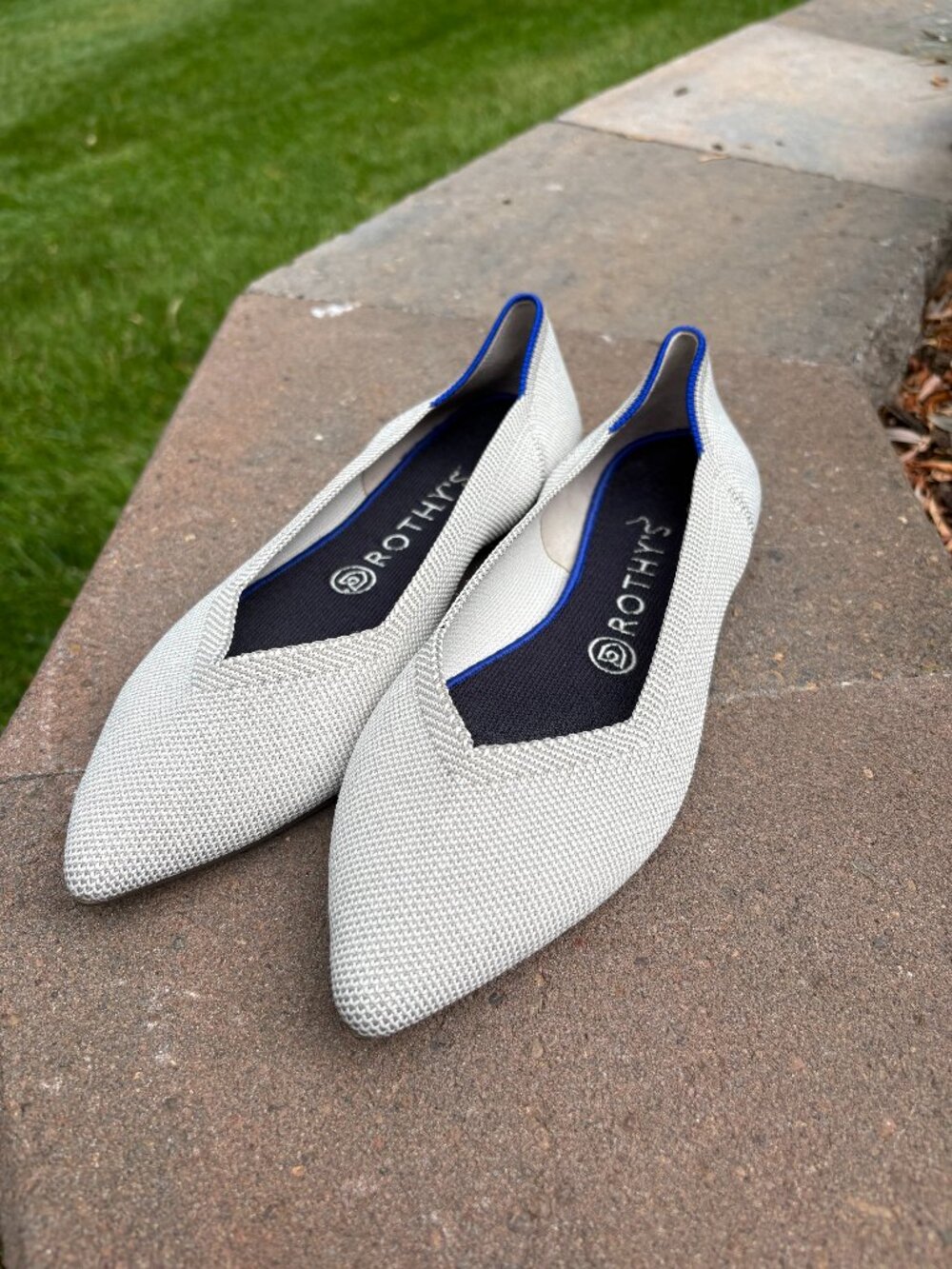 Rothy's The Point Flats Women's 8.5 Flax Birdseye Grey Casual Office City Preppy